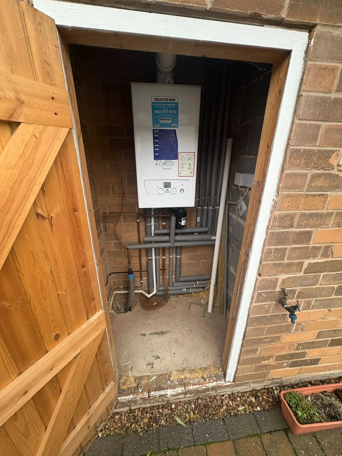 HB Group boiler installation in an outbuilding
