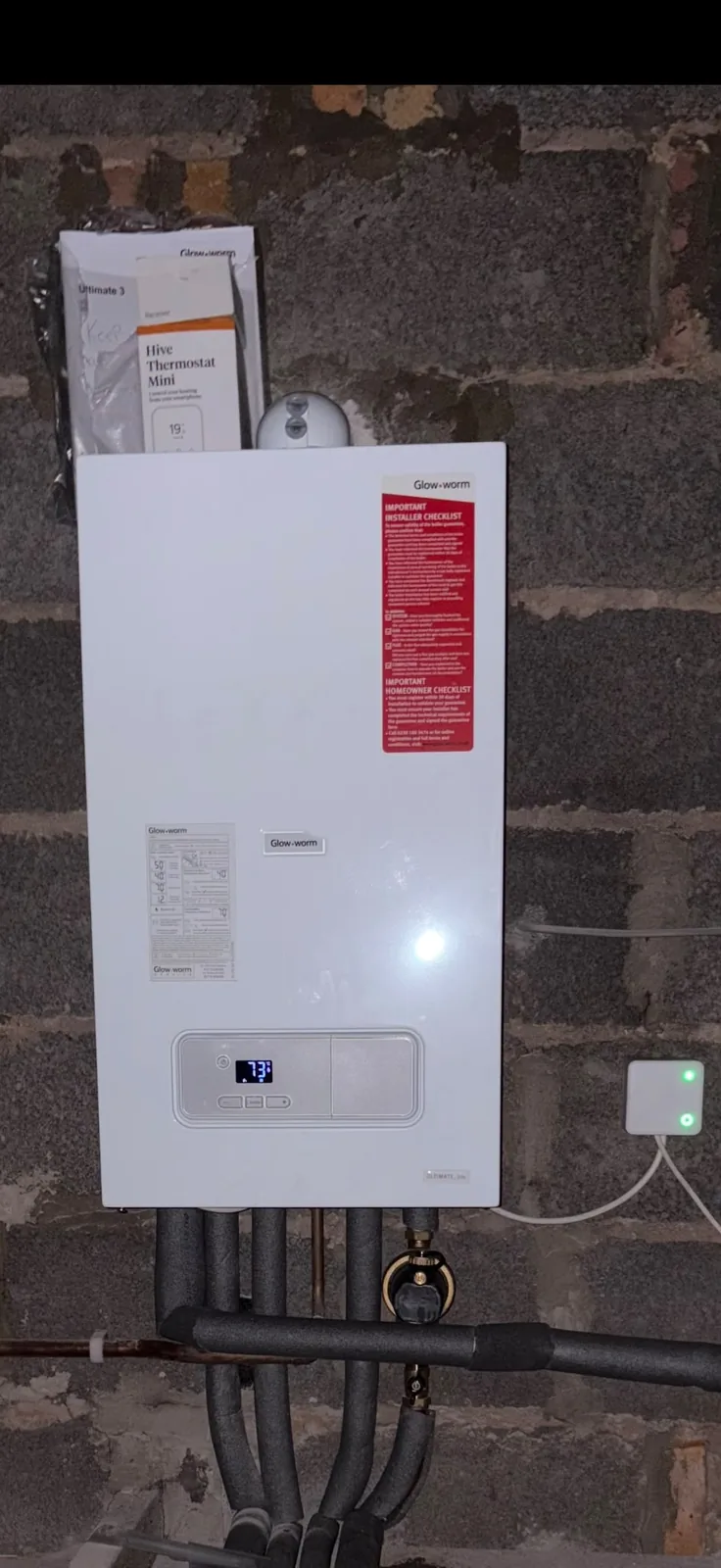 Wall mounted boiler installed by HB Group